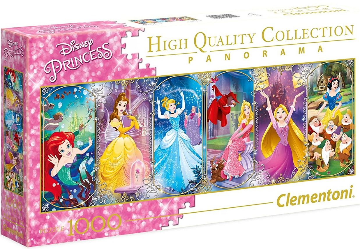 Панорамен пъзел Clementoni от 1000 части - Дисни принцеси