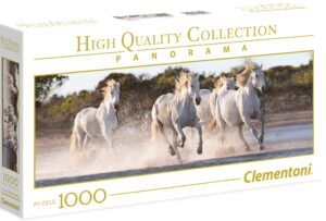 Панорамен пъзел Clementoni от 1000 части - Галопиращи коне