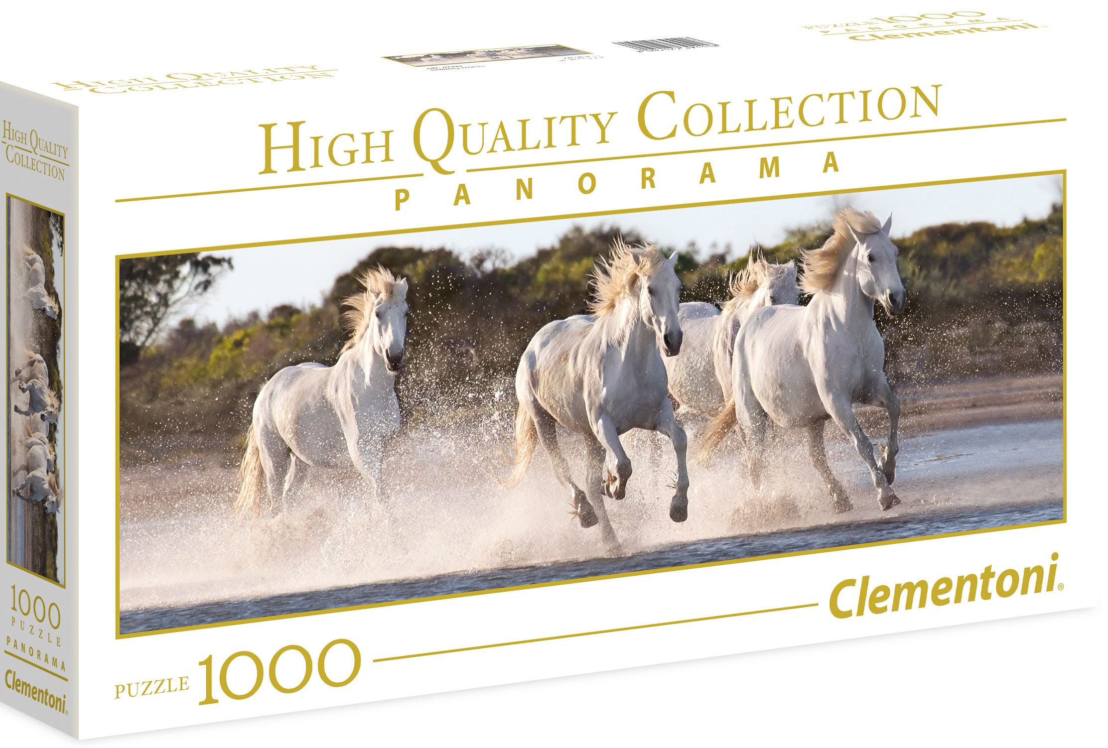 Панорамен пъзел Clementoni от 1000 части - Галопиращи коне
