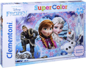 Блестящ пъзел Clementoni от 104 части - Анна, Елза и Олаф