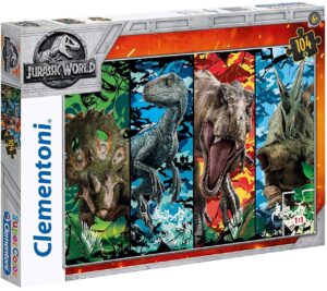 Пъзел Clementoni от 104 части - Jurassic World, 4 динозавъра