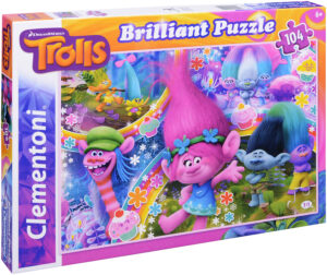 Холограмен пъзел Clementoni от 104 части - Тролчета