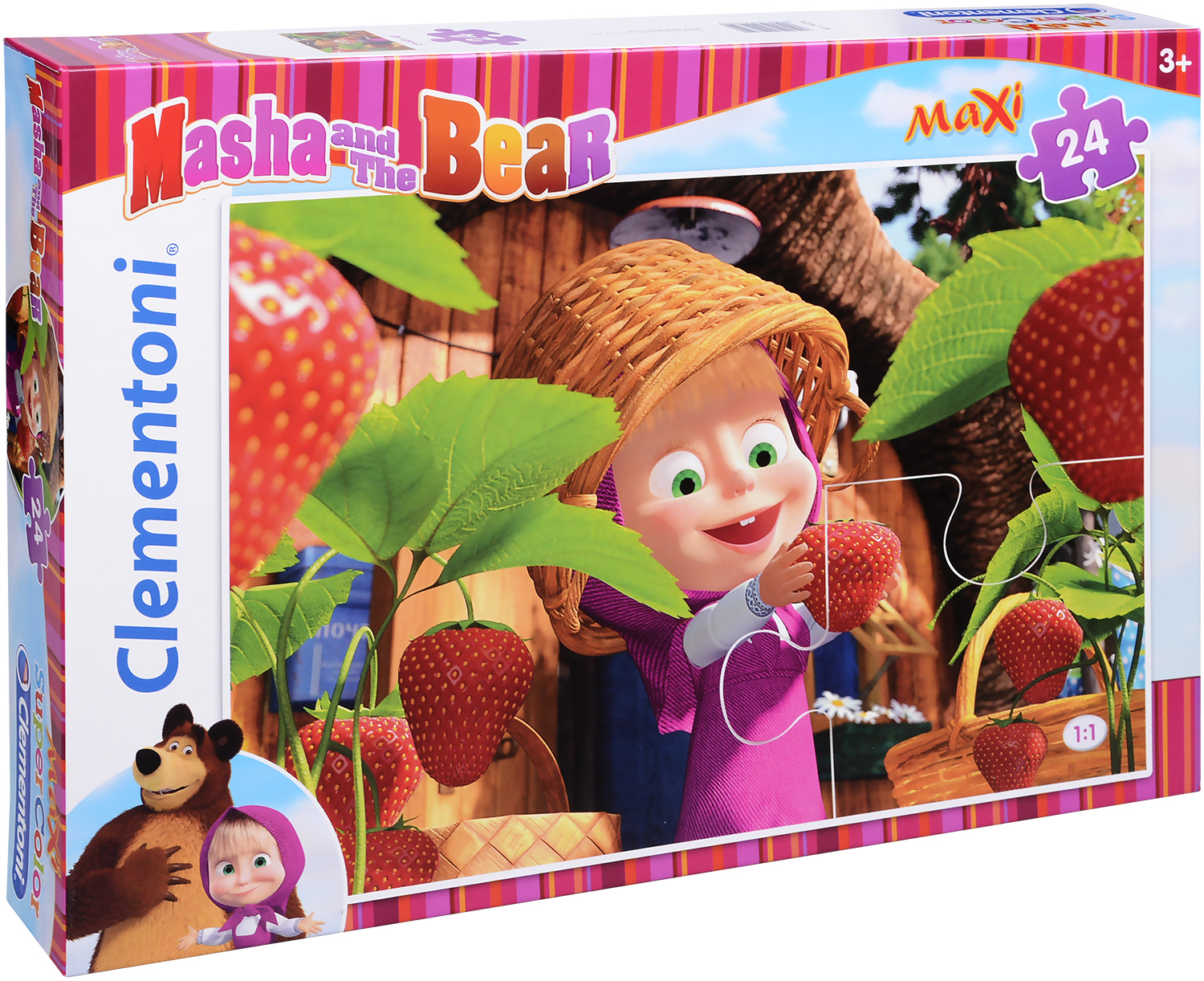 Пъзел Clementoni от 24 макси части - Маша и Мечока, ягода