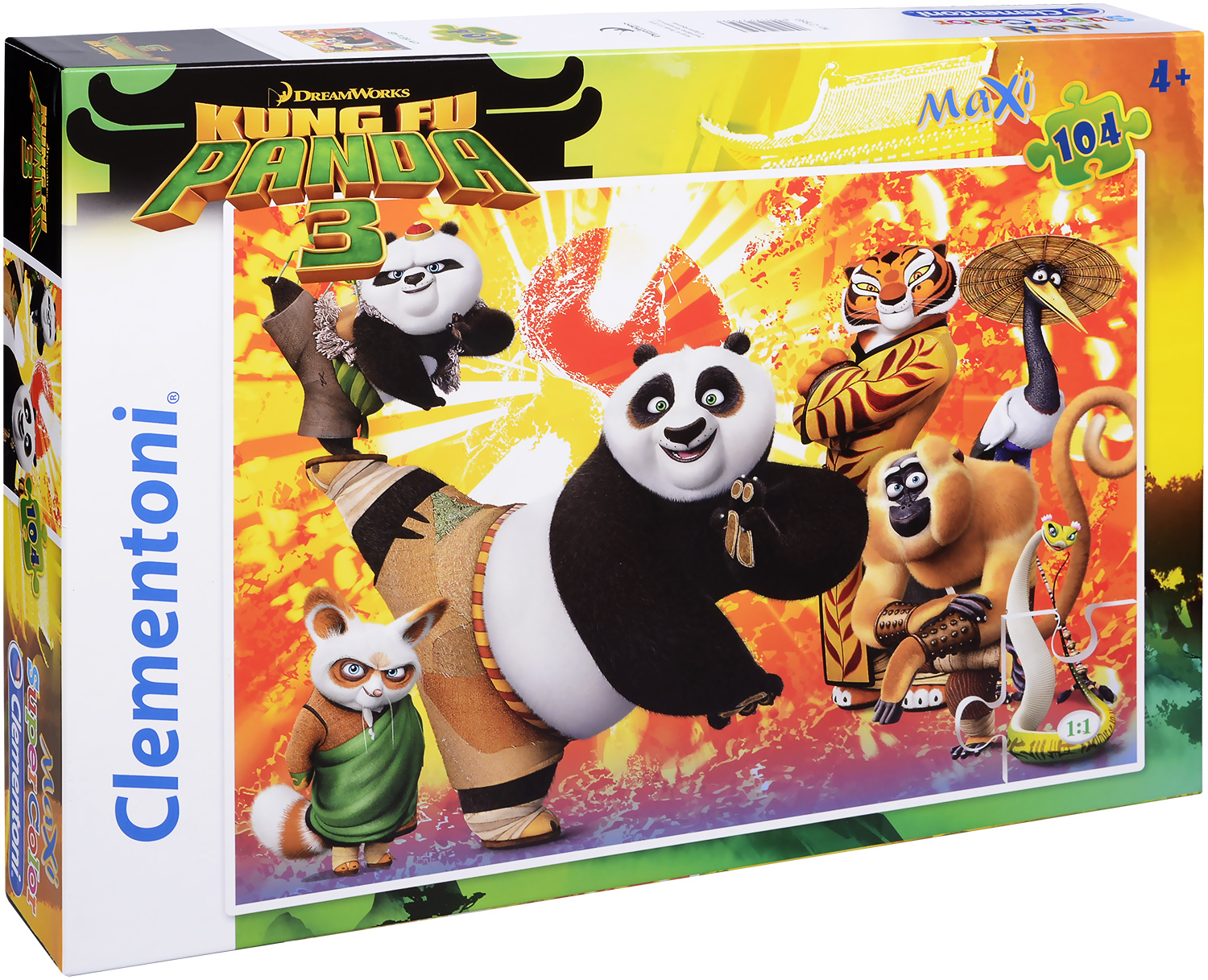 Пъзел Clementoni от 104 макси части - Кунг-фу Панда 3