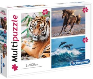 Пъзел Clementoni от 3 x 1000 части - Животни