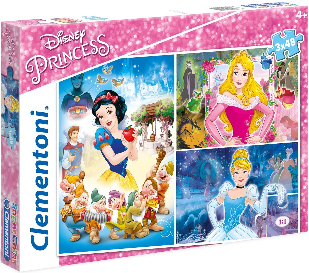 Пъзел Clementoni от 3 x 48 части - Принцеси