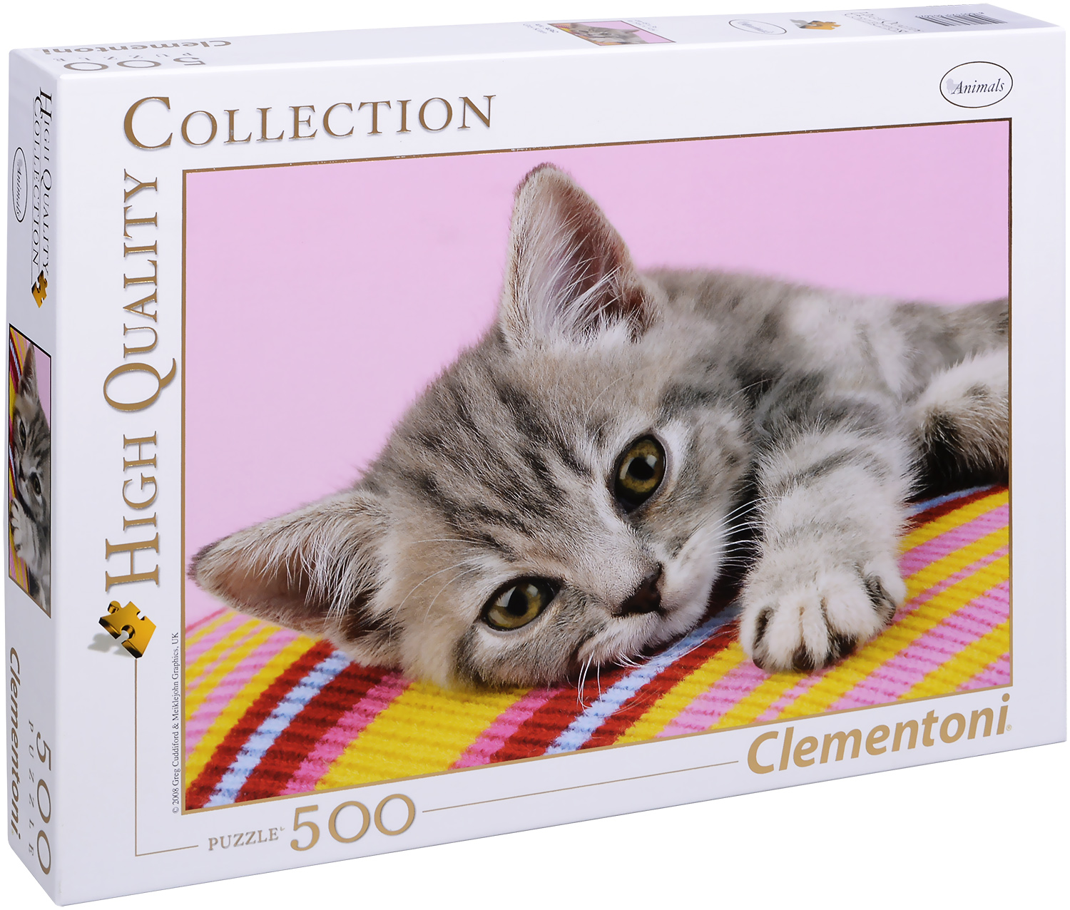 Пъзел Clementoni от 500 части - Сиво коте