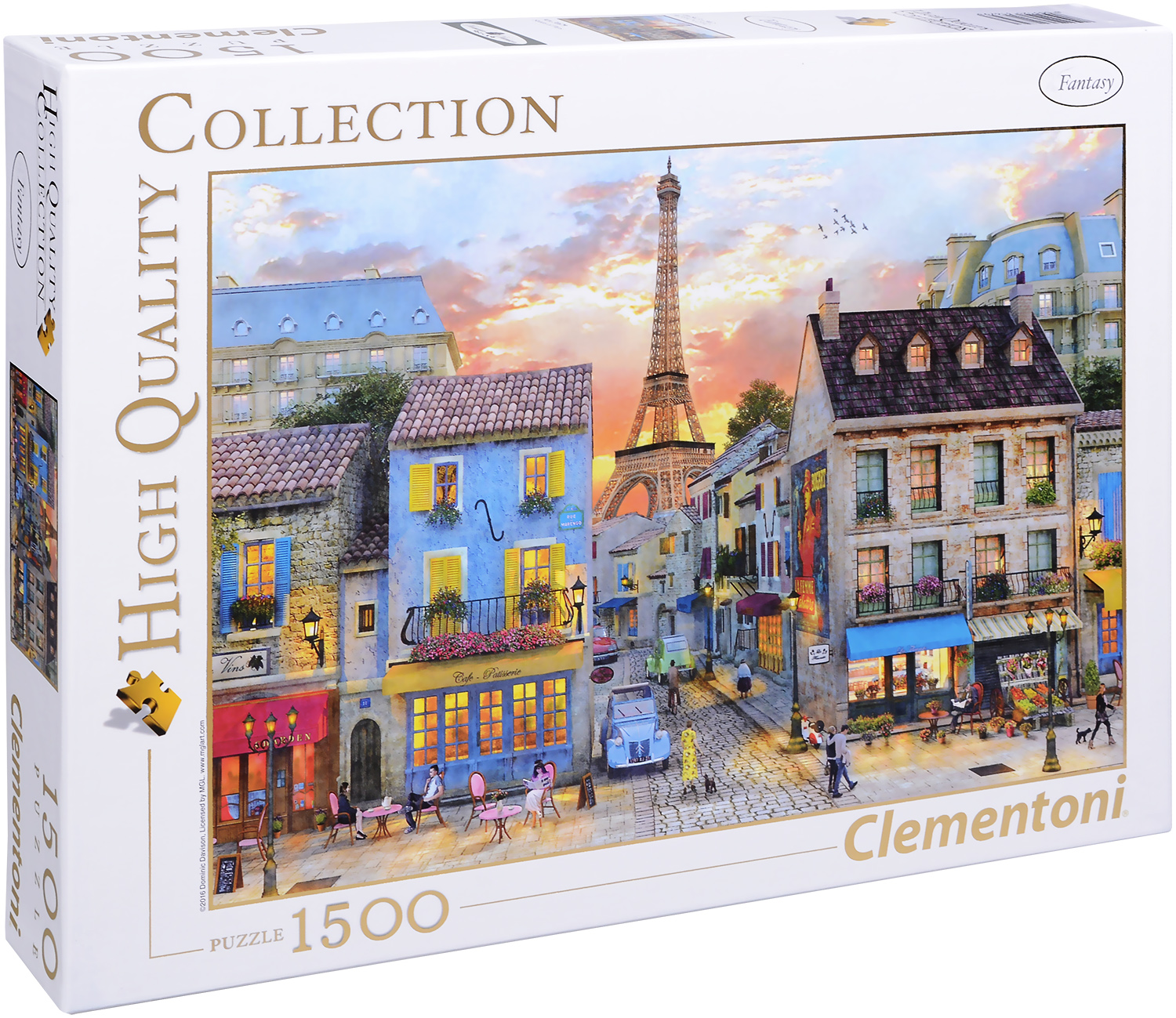 Пъзел Clementoni от 1500 части - Улиците на Париж, Доминик Дейвисън