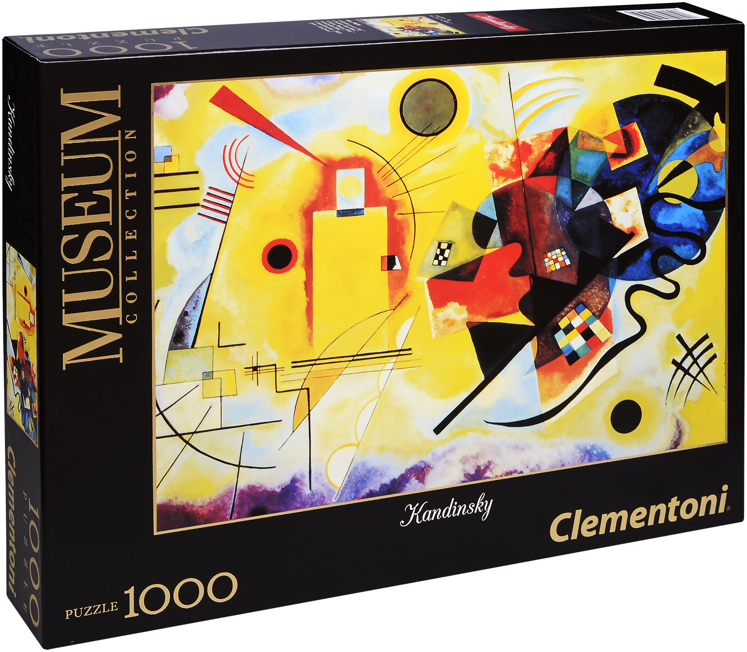 Пъзел Clementoni от 1000 части - Жълто, червено и синьо, Василий Кандински