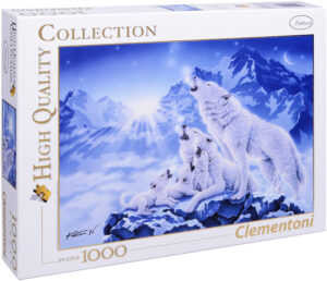 Пъзел Clementoni от 1000 части - Семейство вълци, Кентаро Нишино