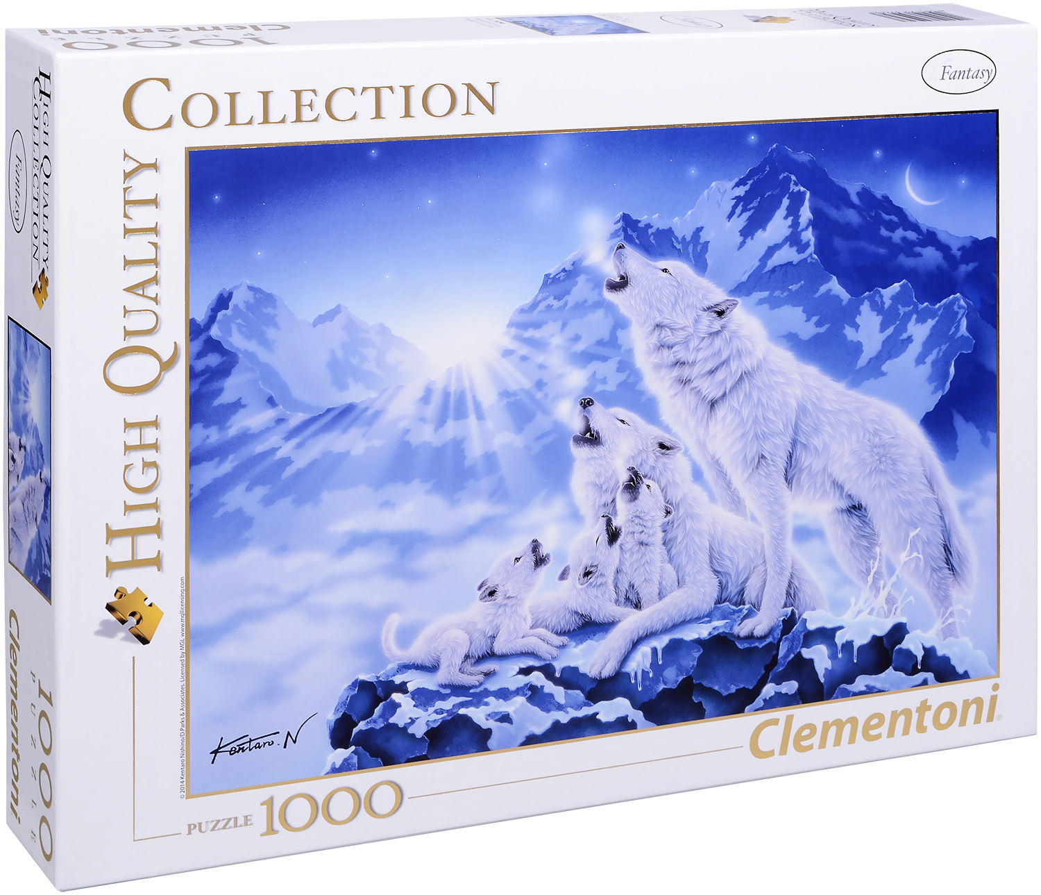 Пъзел Clementoni от 1000 части - Семейство вълци, Кентаро Нишино