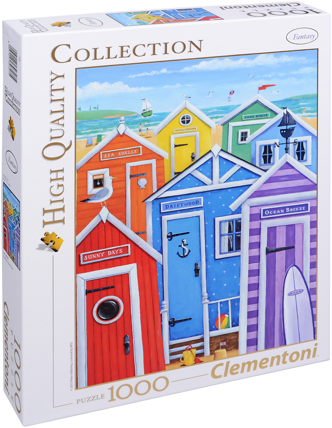 Пъзел Clementoni от 1000 части - Цветен плаж, Питър Адърли