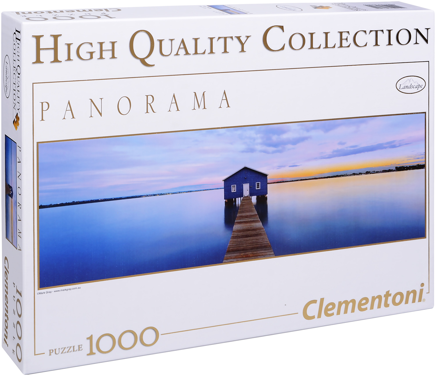 Панорамен пъзел Clementoni от 1000 части - Синьо спокойствие