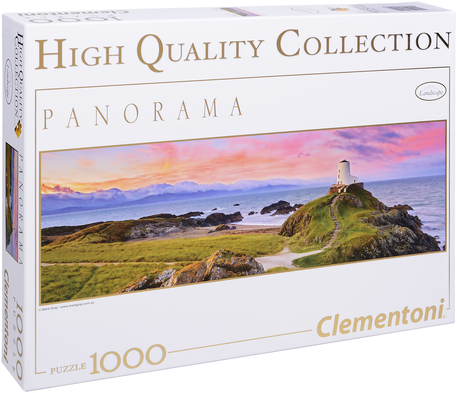 Панорамен пъзел Clementoni от 1000 части - Морски фар, Марк Грей