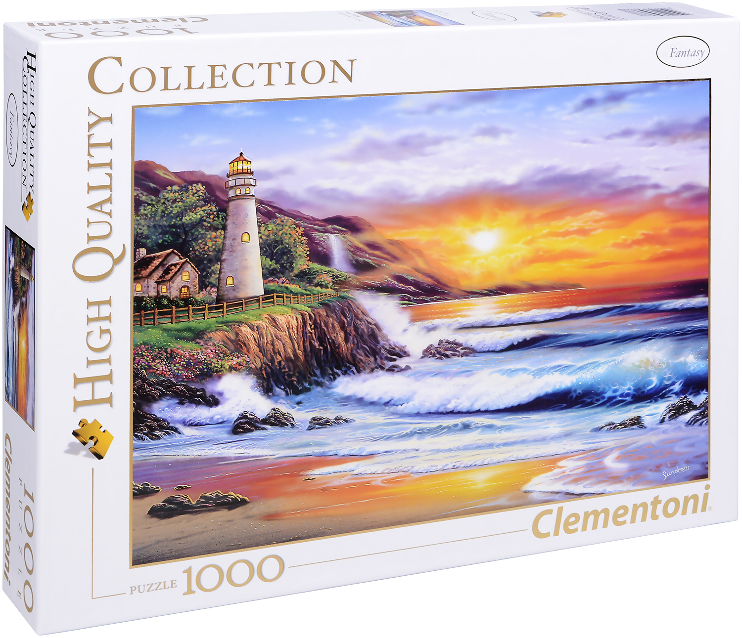 Пъзел Clementoni от 1000 части - Морски фар по залез