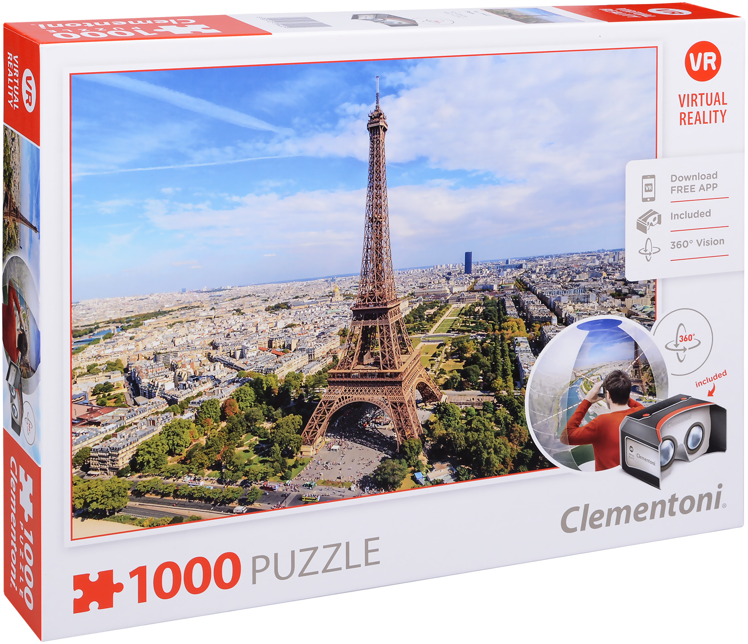 Пъзел Clementoni от 1000 части с VR очила - Париж