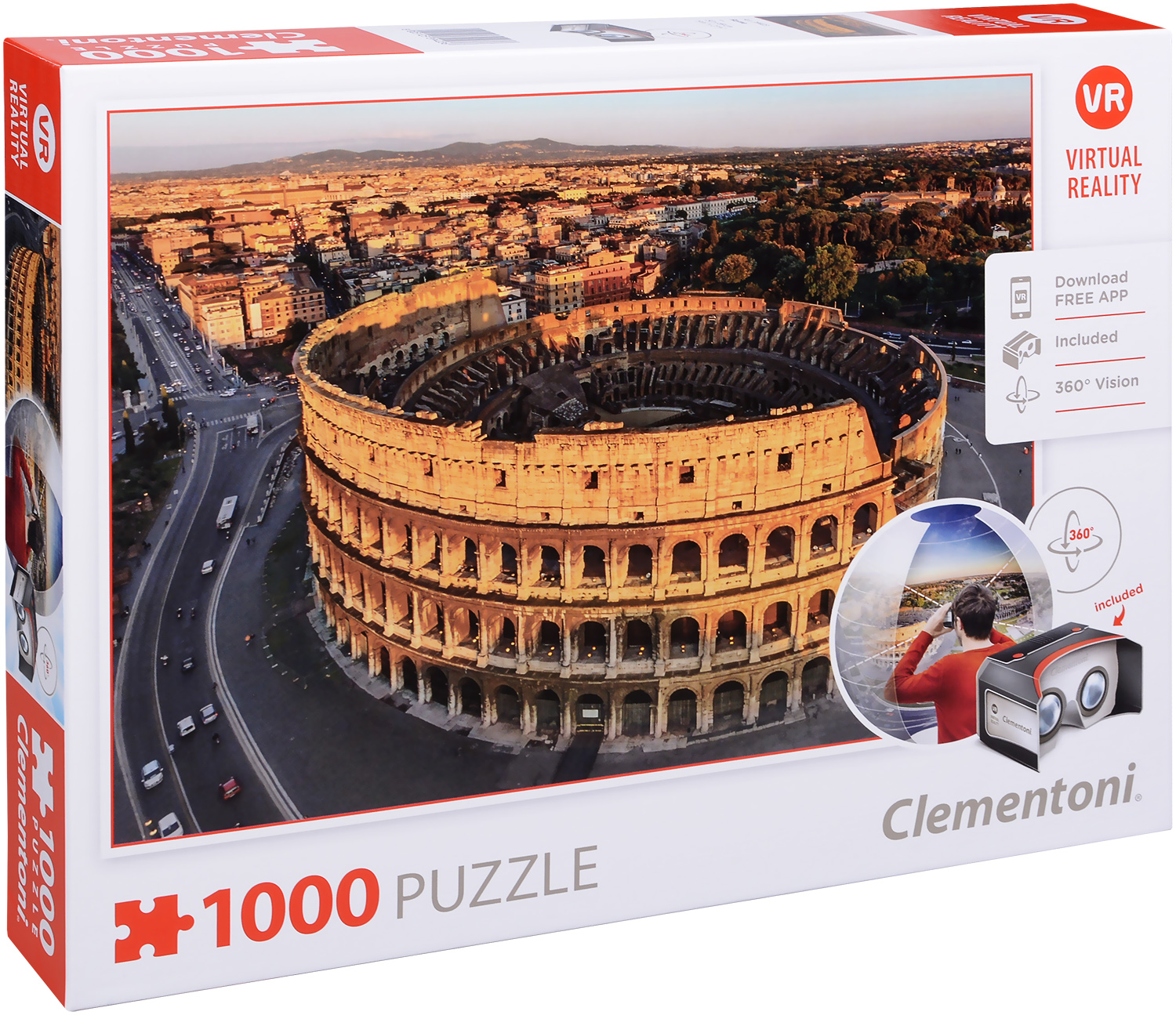 Пъзел Clementoni от 1000 части с VR очила - Рим