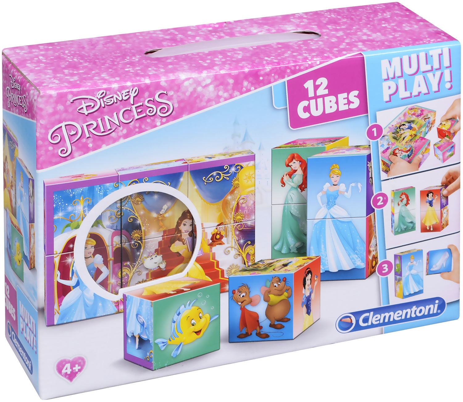 Пъзел с кубчета Clementoni от 12 части - Принцесите на Дисни