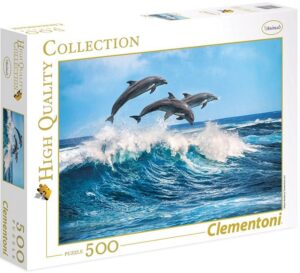 Пъзел Clementoni от 500 части - Делфини, Уилям Брадбъри