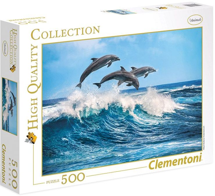 Пъзел Clementoni от 500 части - Делфини, Уилям Брадбъри