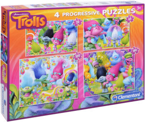 Пъзел Clementoni 4 в 1 - Тролчетата