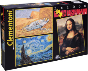 Пъзел Clementoni от 3 x 1000 части - Шедьоври на изобразителното изкуство