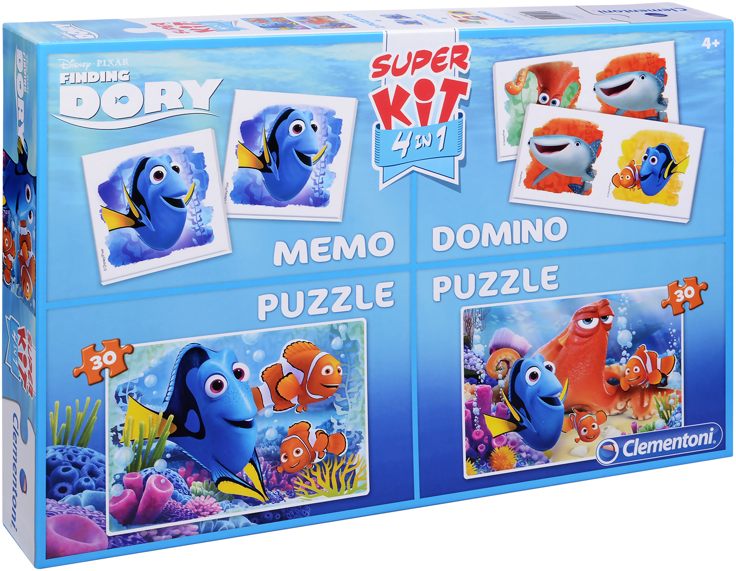 Пъзел Clementoni от 2 x 30 части, мемо игра и домино - Търсенето на Дори