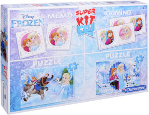 Пъзел Clementoni от 2 x 30 части, мемо игра и домино - Замръзналото кралство