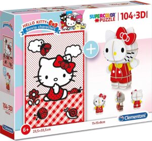 Пъзел Clementoni от 104 части и 3D модел - Хелоу Кити