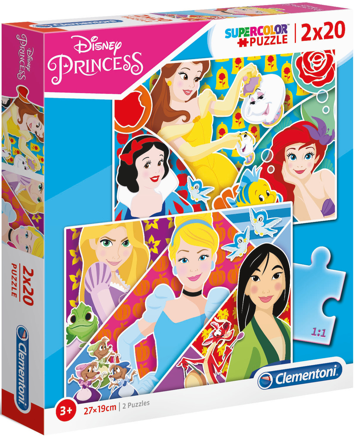 Пъзел Clementoni от 2 x 20 части - Принцесите на Дисни