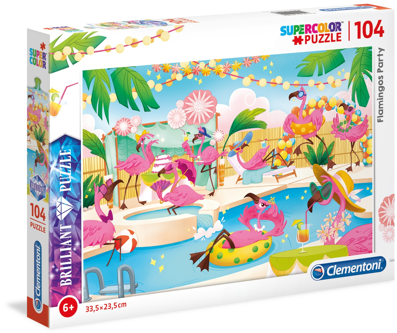 Холограмен пъзел Clementoni от 104 части - Фламинго парти