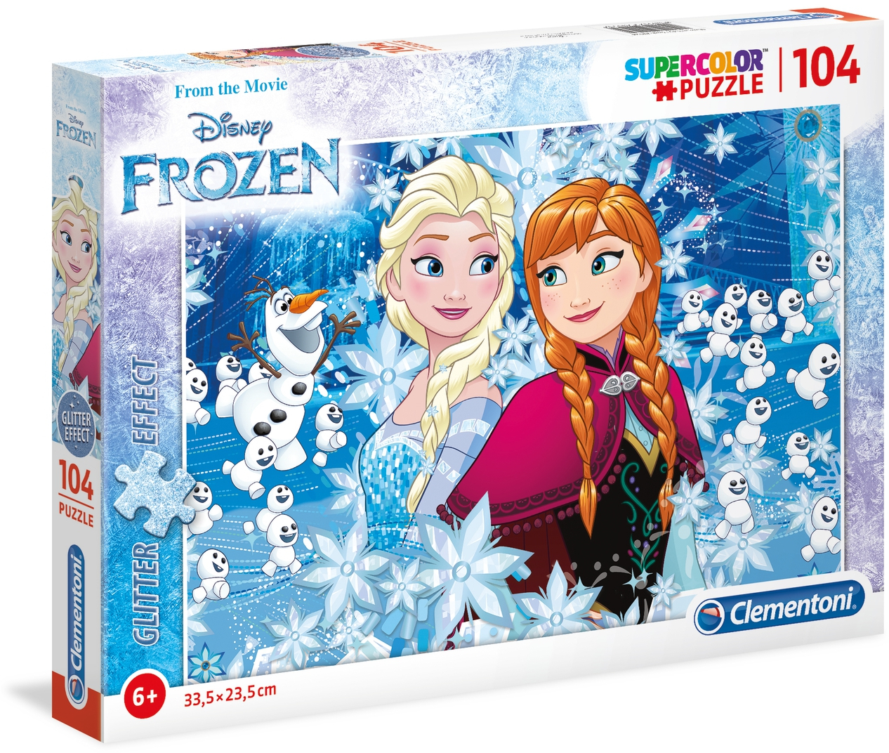 Блестящ пъзел Clementoni от 104 части - Замръзналото кралство