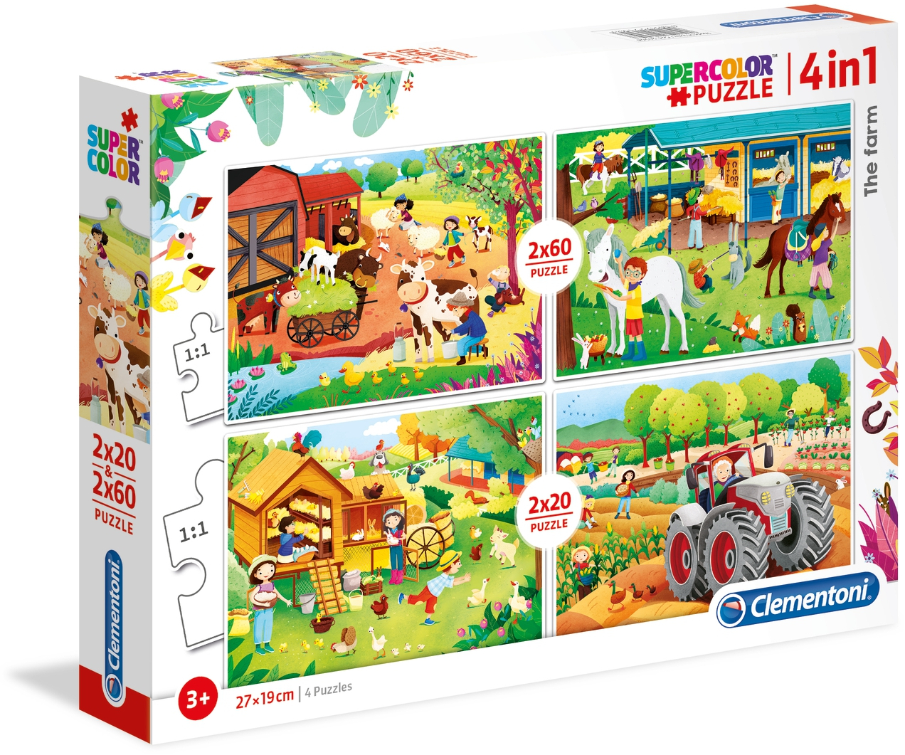 Пъзел Clementoni 4 в 1 - Фермата