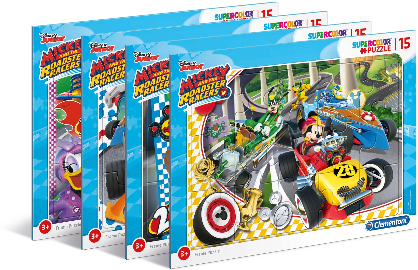 Пъзел Clementoni от 15 части - Мики и приятели състезатели, асортимент