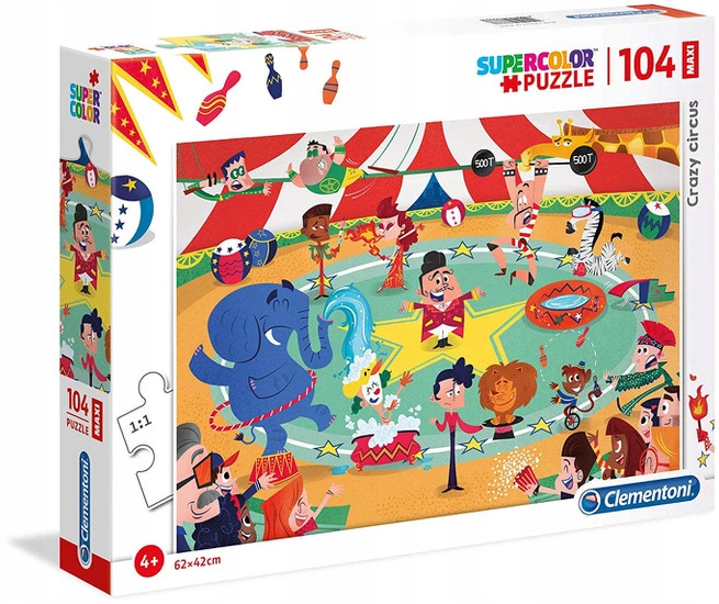 Пъзел Clementoni от 104 макси части - Шантав цирк
