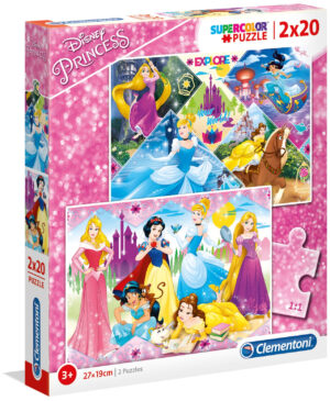 Пъзел Clementoni от 2 x 20 части - Принцеси