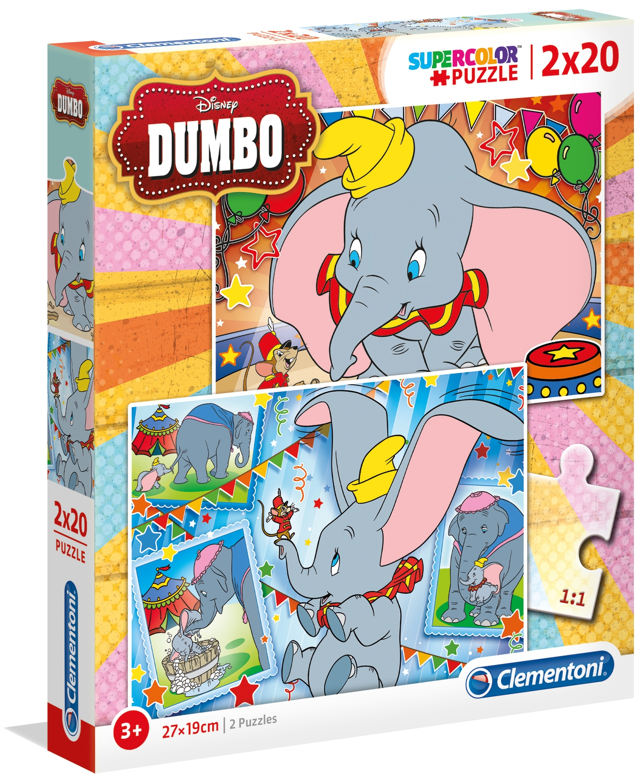 Пъзел Clementoni от 2 x 20 части - Дъмбо