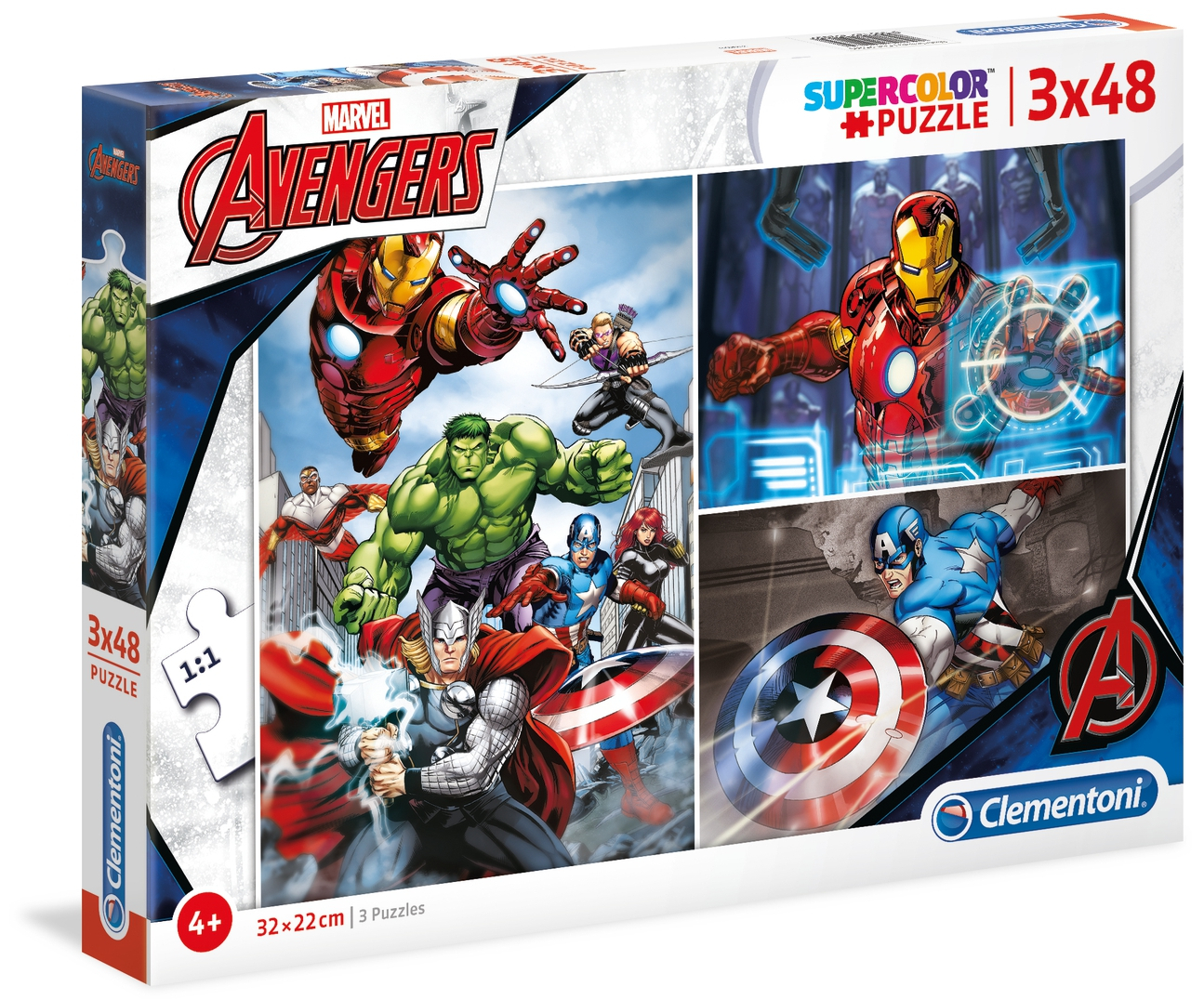 Пъзел Clementoni от 3 x 48 части - Отмъстителите