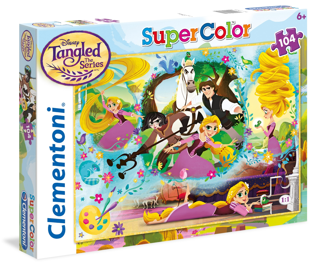Пъзел Clementoni от 104 части - Рапунцел и разбойникът
