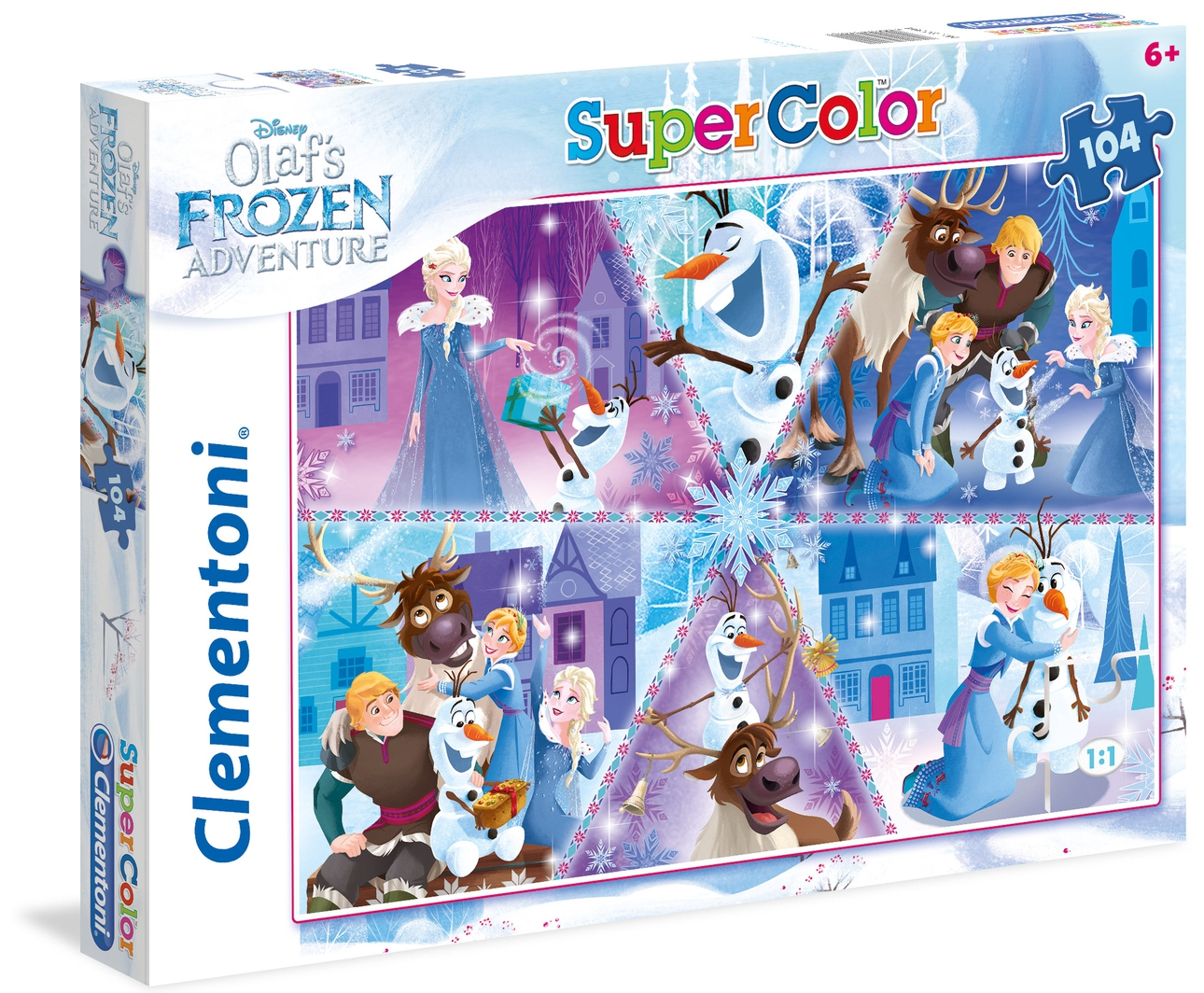 Пъзел Clementoni от 104 части - Замръзналите приключения на Олаф