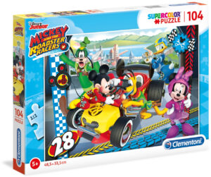 Пъзел Clementoni от 104 части - Мики и приятели състезатели