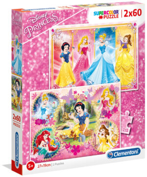 Пъзел Clementoni от 2 x 60 части - Принцеси