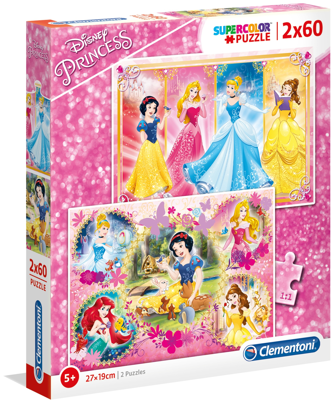 Пъзел Clementoni от 2 x 60 части - Принцеси