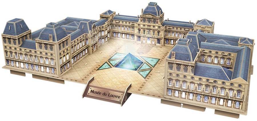 3D Пъзел Cubic Fun от 137 части и LED светлини – The Louvre