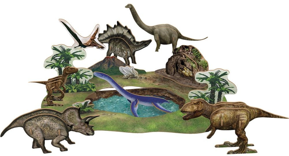 3D Пъзел Cubic Fun от 43 части - Динозаври