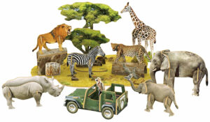 3D Пъзел Cubic Fun от 69 части - Дивият свят на Африка