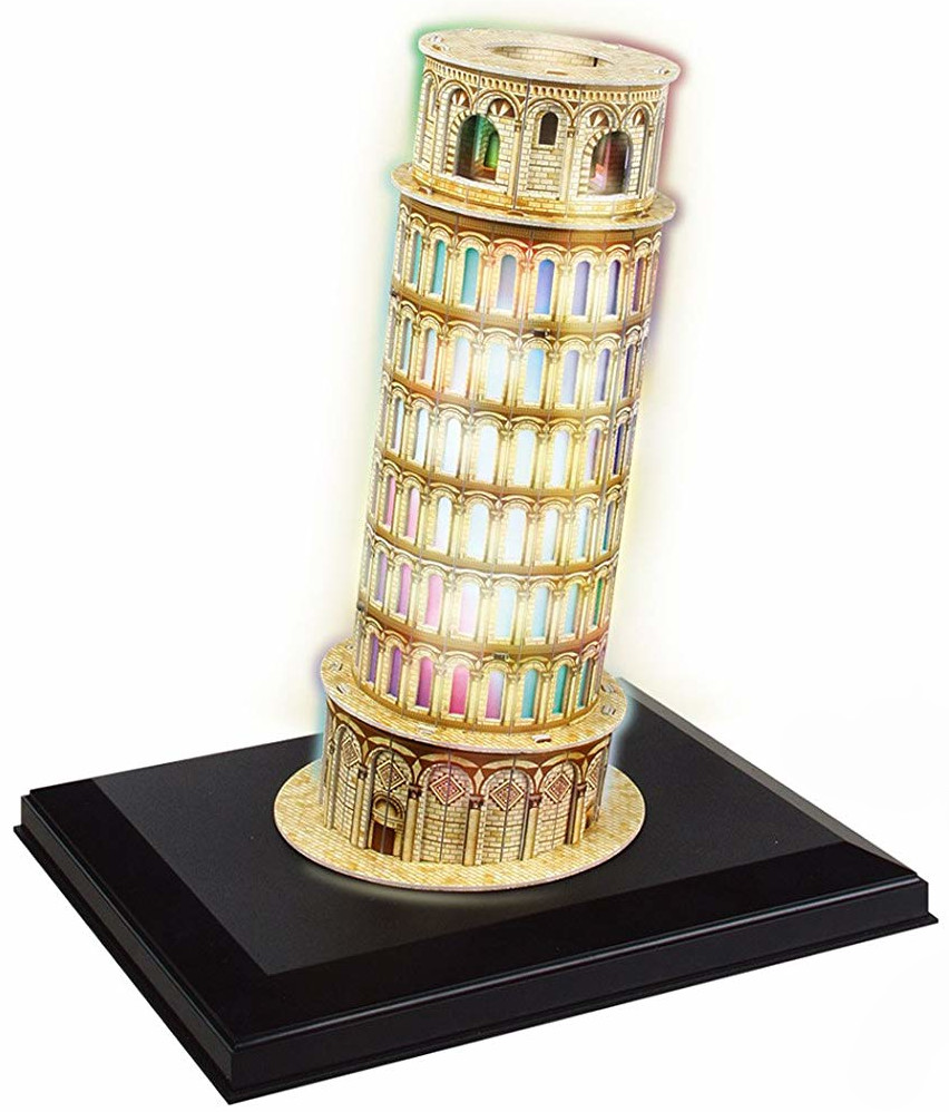 3D Пъзел Cubic Fun от 15 части и LED светлини - Pisa Tower