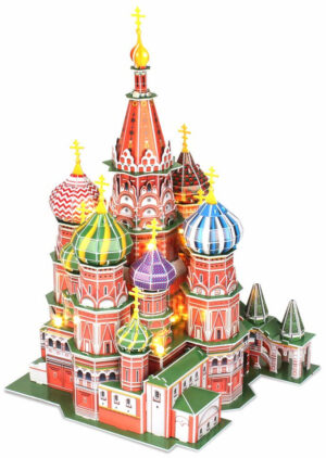 3D Пъзел Cubic Fun от 224 части и LED светлини - St. Basil's Cathedral Russia