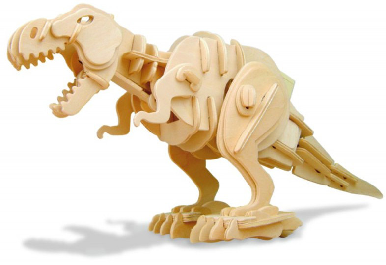 Дървен 3D пъзел Robo Time от 90 части - T‑Rex