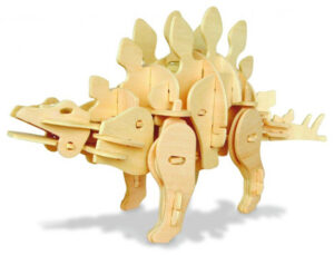 Дървен 3D пъзел Robo Time от 77 части - Стегозавър